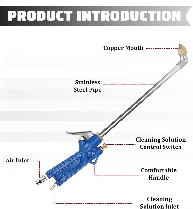 FALVFUN Car Air Blow Gun Pneumatic Engine Cleaning Gun with 4FT Hose, Vehicle Engine Dust Cleaning Sprayer Tool for Narrow Space, High Pressure Cleaner Degreaser Spray Tool, Universal Fit - Image 3